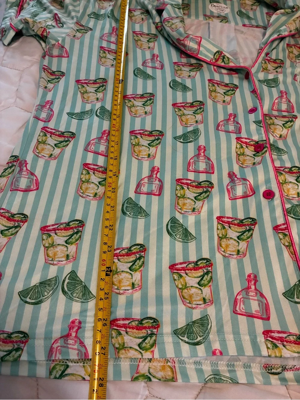 Benny + Co. Women’s Bamboo Pajama Set With Margarita Print In Mint and Pink